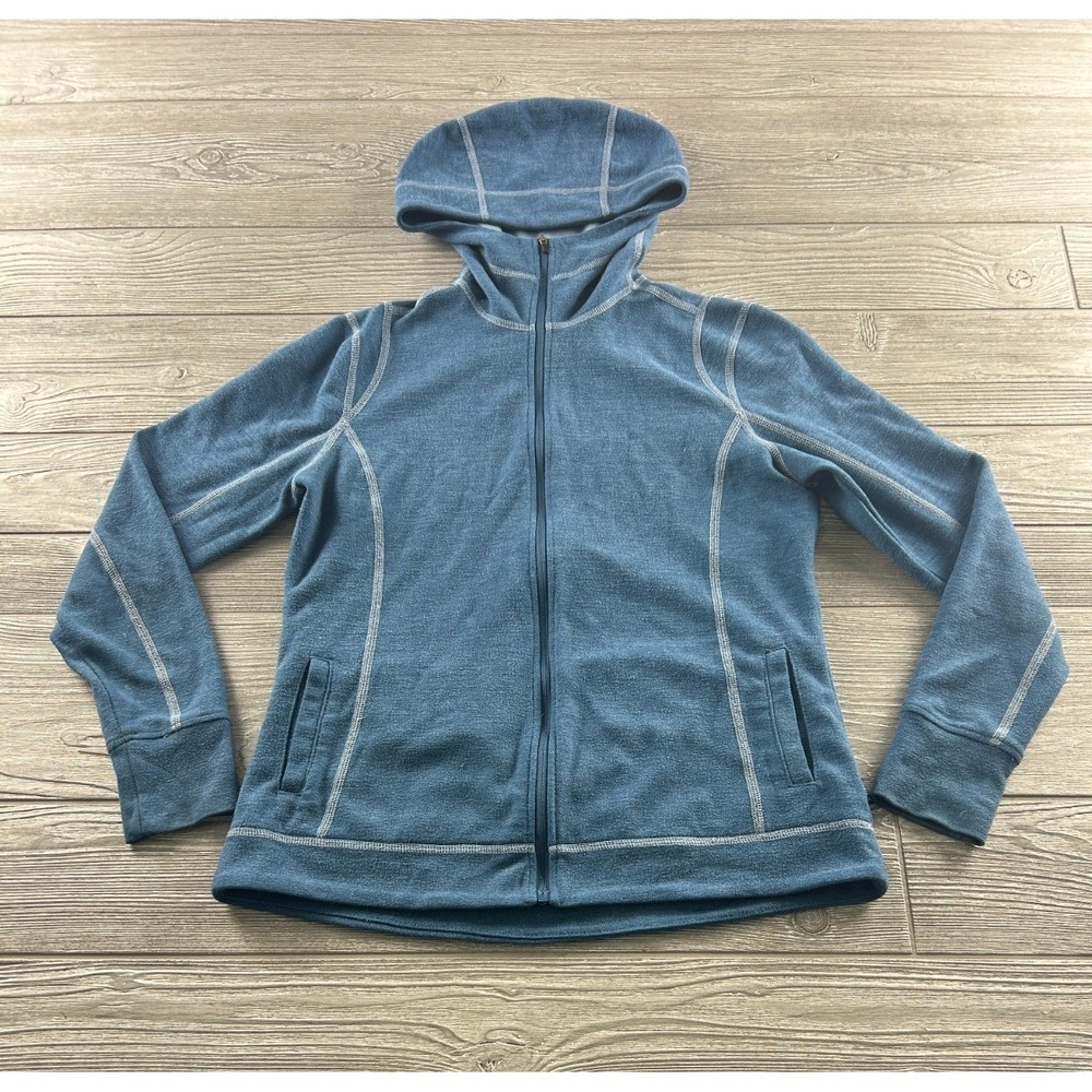 Kuhl Jacket Women's Small Blue Alfpaca Fleece Full Zip Hooded Acrylic Polyester